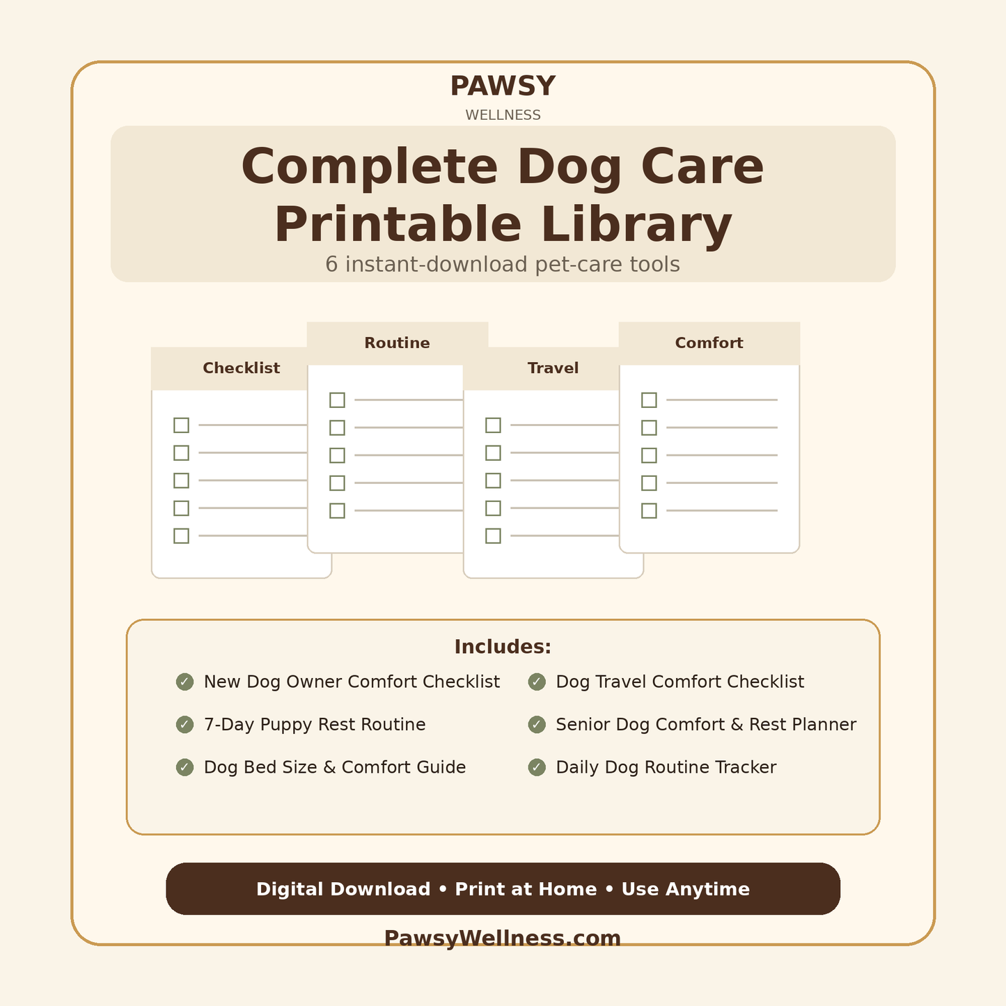 Complete Pawsy Dog Care Printable Library