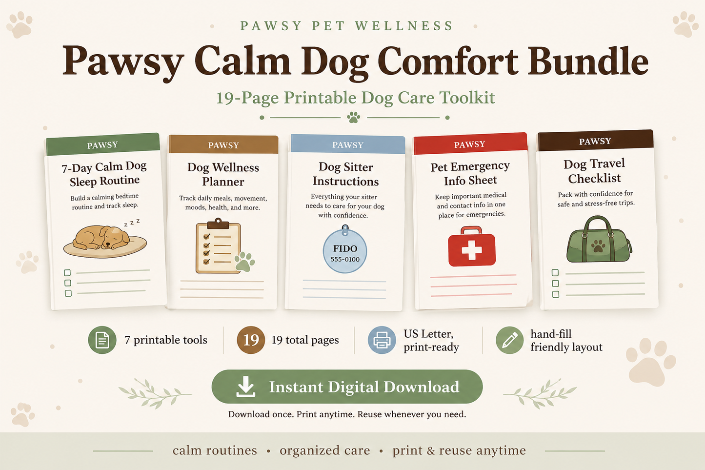 Pawsy Calm Dog Comfort Bundle— Digital Download