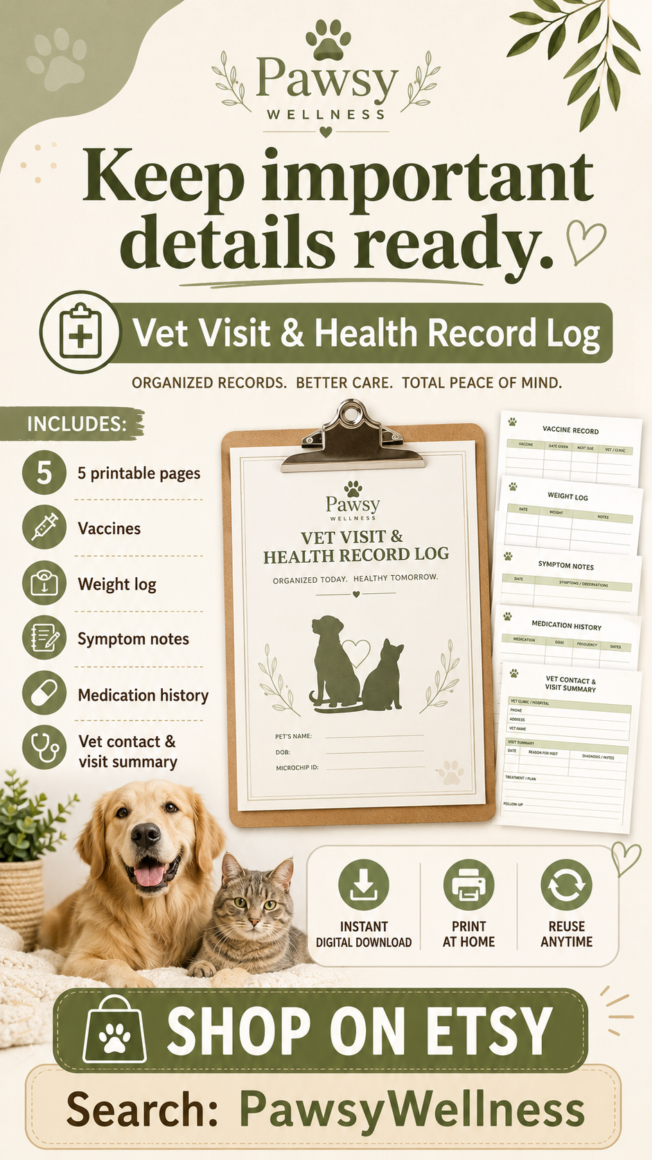 Vet Visit & Health Record Log